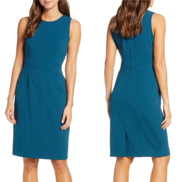 Vince Camuto Sleeveless Crepe Teal 